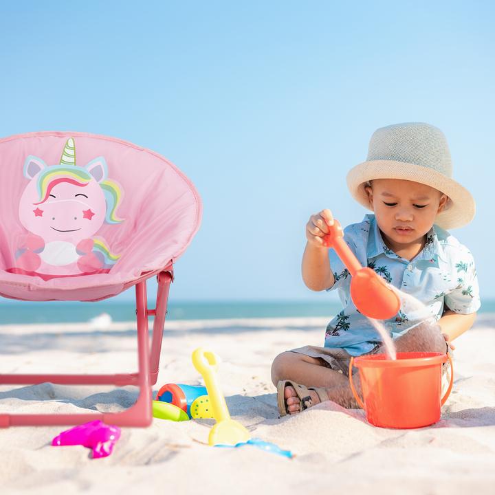 Actual product image Relaxdays Foldable Kids Moon Chair, Camping Seat (High chair)