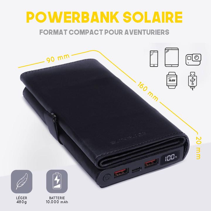 Produktbild Sunslice Tragbare Solar-Batterie 8W "Electron" (10000 mAh, 8 W, 20 Wh)