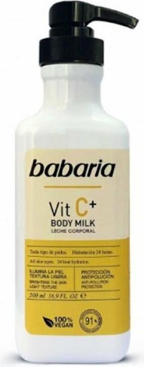 Immagine prodotto Babaria VITAMINA C+ latte per il corpo 100% vegan 500 ml (Latte corpo, 500 ml)