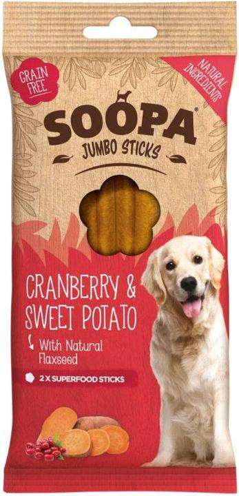 Image du produit Soopa Dental Jumbo Sticks Cranberry & Sweet Patato (2 pcs, 170 g)
