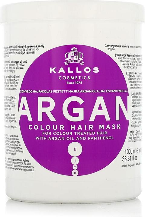 Immagine prodotto Kallos Kls Maschera per capelli colorata all'olio di argan 1L (1000 ml)