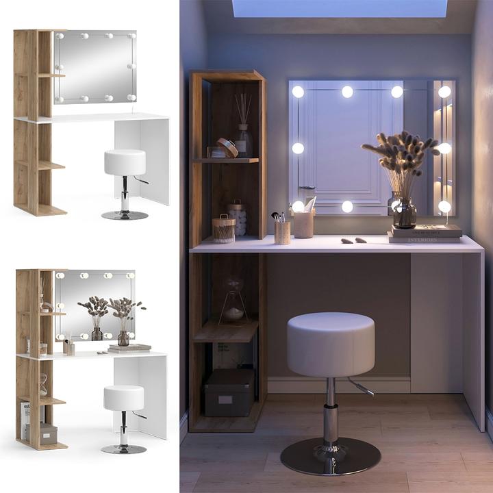 Produktbild Vicco Tower mit Hocker und Beleuchtung (122.5 x 55.5 x 76 cm)