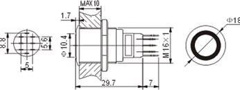Actual product image Velleman Round Metal Switch Spdt 1No 1Nc Green Ring
