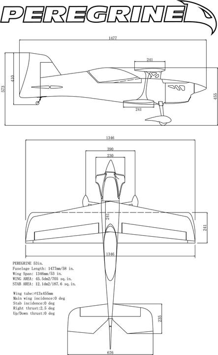 Produktbild Extremeflight-RC Peregrine 53" grün/weiss Doppeldecker ARF