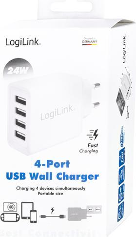 Produktbild LogiLink USB Steckdosenadapter (24 W)