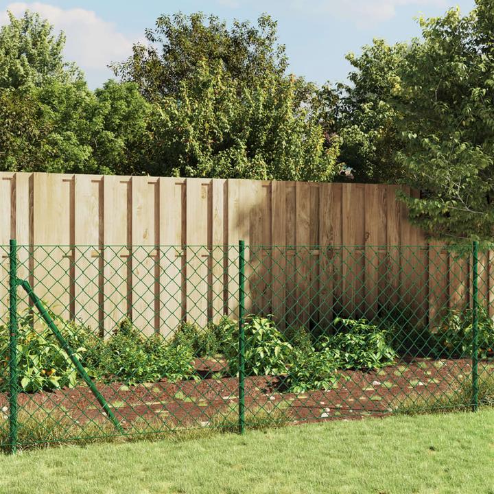 Immagine prodotto VidaXL Maschendrahtzaun mit Bodenflansch Grün 1,1x10 m, Farbe