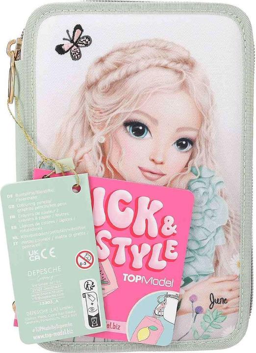 Productafbeelding Top Model Topmodel - TOPModel Triple Pencil Case SUMMER FEELING - Sage Green (413303)