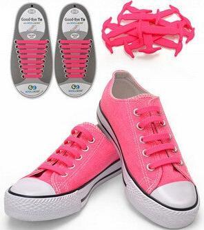 Hermex 12 Lazy Shoelace Elastische Schnürsenkel Schuhband Sneaker Lauf Sportliche PINK
