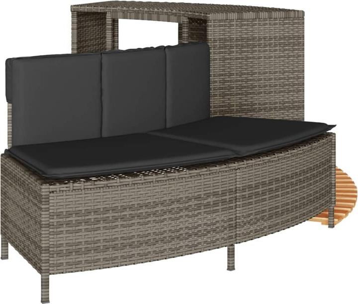 Produktbild VidaXL Whirlpool Umrandung Poolumrandung Poolverkleidung Grau Poly Rattan