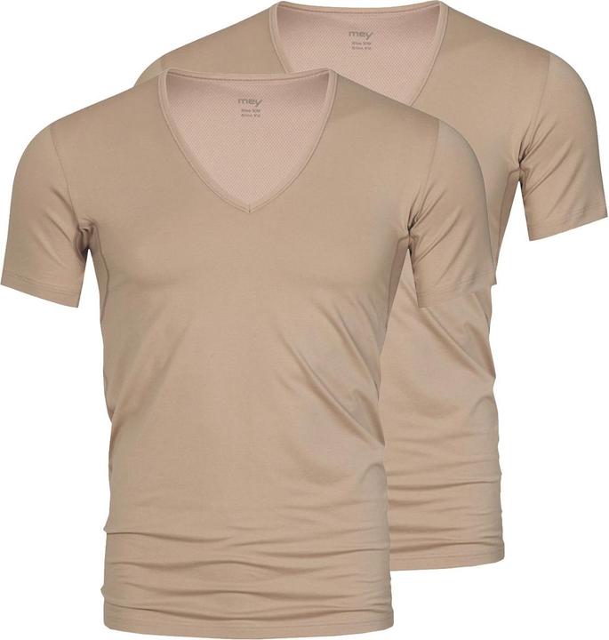 Mey 2er Pack Dry Cotton Slim Fit - T-Shirt mit V-Ausschnitt (M)
