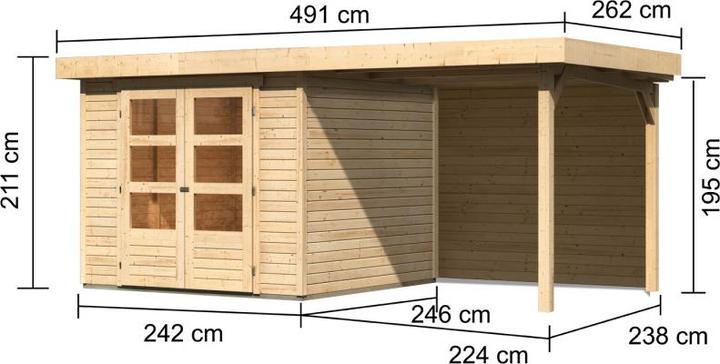 Produktbild Woodfeeling 19mm, Gartenhaus Askola 3,5 Set