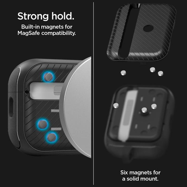 Image du produit Spigen MAG ARMOR MAGSAFE Apple AIRPODS PRO 1 / 2 MATTE BLACK (Sac pour écouteurs)