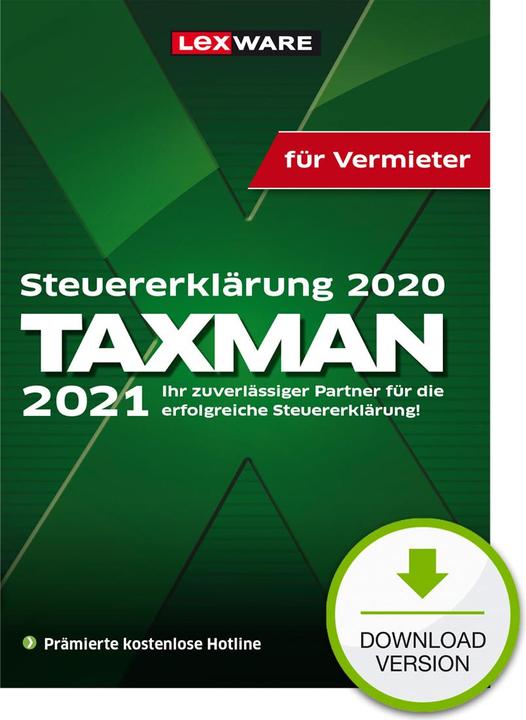 Produktbild Lexware TAXMAN 2021 für Vermieter Download (1 User, 12 Monate)