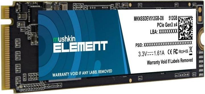 Actual product image Mushkin SSD Element M.2 512GB PCIe Gen3x4 NVME (512 GB, M.2 2280)
