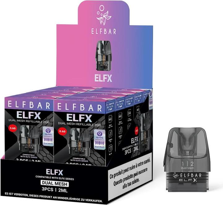 Image du produit Elfbar 3 x ELFX Pod, 0,6 ohms (3 x)
