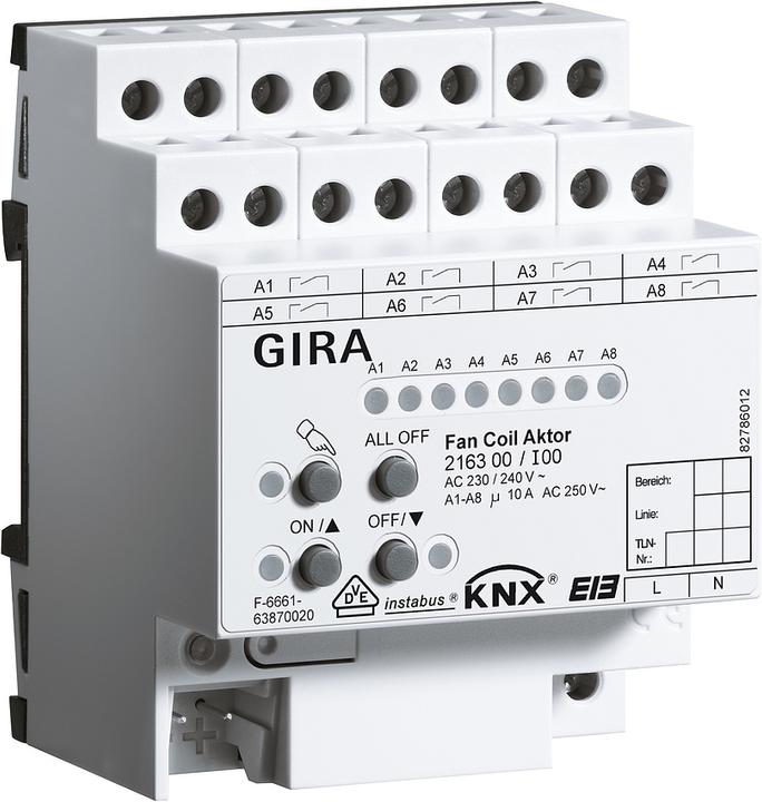 Immagine prodotto Gira Attuatore Fan Coil KNX REG 216300 (Attuatore di riscaldamento)