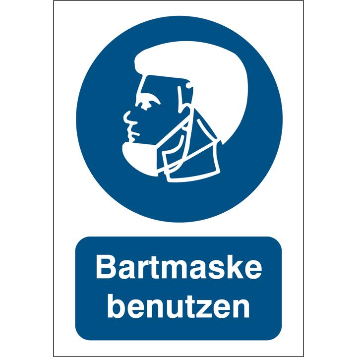 Produktbild Brady B-862, Toughwash-Gebotsschild, PIC1200 - Bartmaske benutzen, Polyester, Weiss auf Blau, 297 x