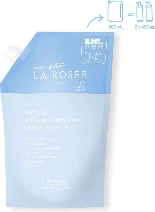 Actual product image La Rosée gel lavant ultra-doux à la glycérine végétale écorecharge bio (400 ml)
