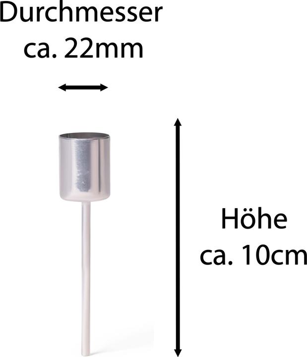 Produktbild Novaliv 12x Stabkerzenhalter silber I Kerzenpick 10 x 2,5 cm Kerzenpin Adventskranzdekoration I