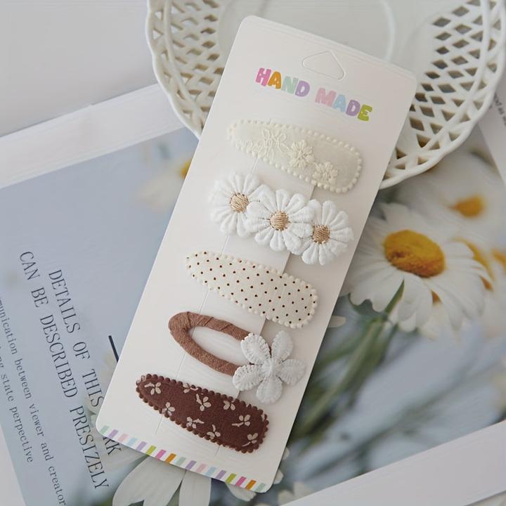 Activity Board 5-Pack gemischte Mode niedlichen Kinder Haarspangen Set, Floral Polyester BB Haarnadel Set für (5 Stk.)