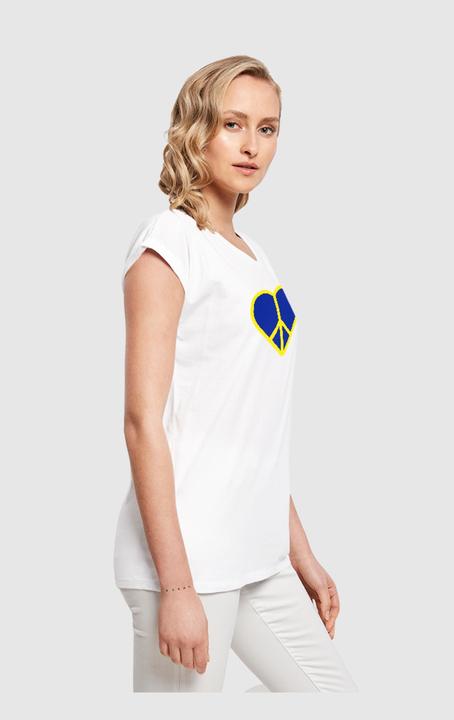 Produktbild Merchcode Ladies Peace - Heart Peace Extended Shoulder T-Shirt - 161405 (M)