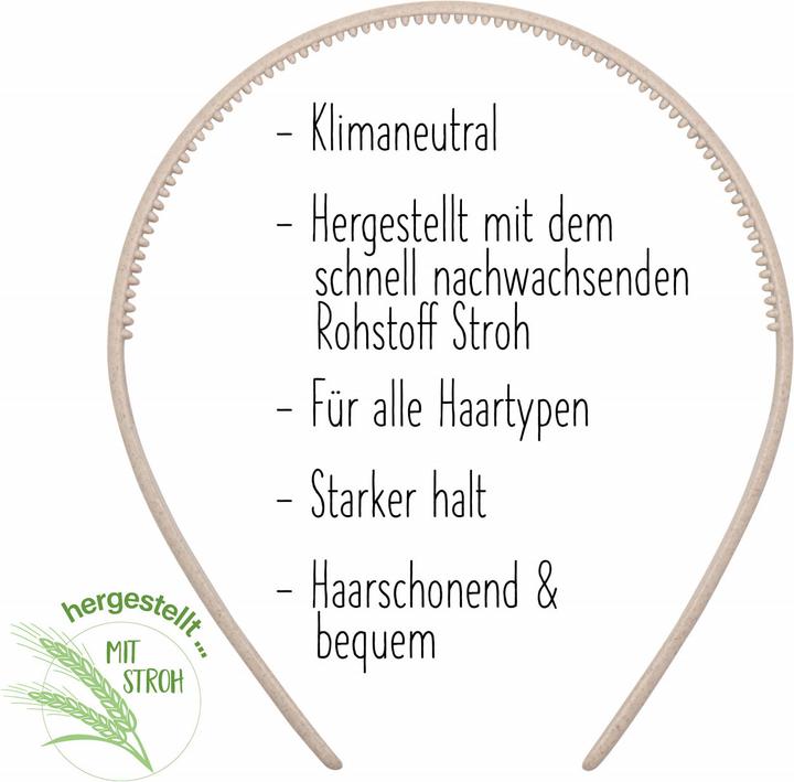 Actual product image Chiara Ambra Hairband set, 4 pcs., with straw