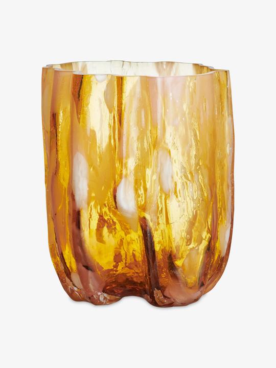 Kosta Boda Vase CRACKLE caramel (1 x, Ø 20.5cm x 27cm)