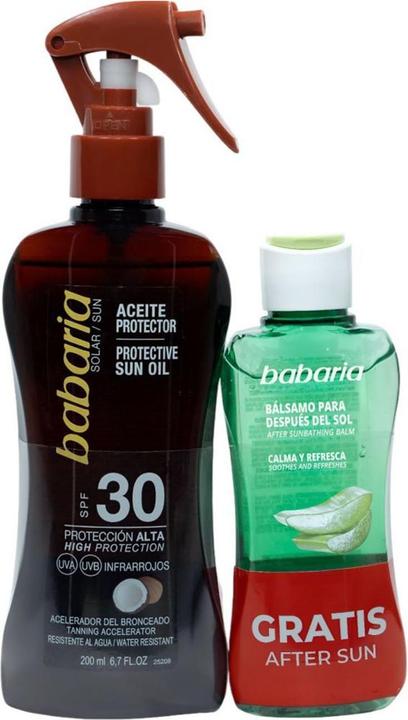 Actual product image Babaria SOL. ACEITE PROTECTOR SOLAR COCO SPRAY F30 200 ML+ AFTER SUN 100 ML (Suntan oil, SPF 30, 200 ml)