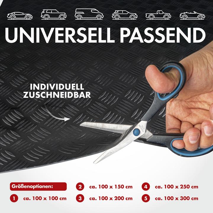 Produktbild Walser Gummimatte Odin, zuschneidbare Meterware geriffelt 10x1 m schwarz