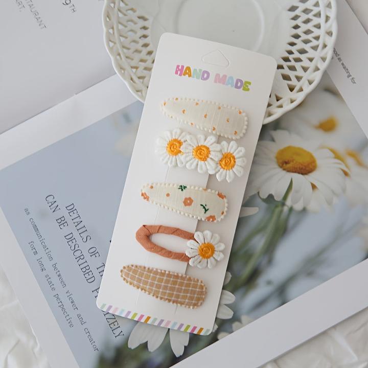 Activity Board 5-Pack gemischte Mode niedlichen Kinder Haarspangen Set, Floral Polyester BB Haarnadel Set für (5 pcs.)