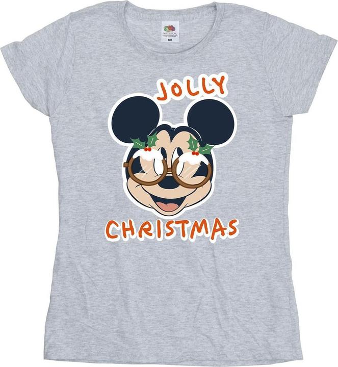 Disney Mickey Mouse Jolly Christmas Glasses TShirt (S)