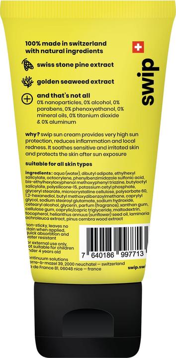 Immagine prodotto Swip Crema solare (Crema solare, SPF 50, 75 ml, 80 g)