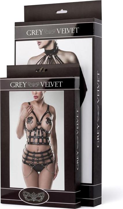 Produktbild Grey Velvet Erotik Set aus Röckchen mit Bralette und String
