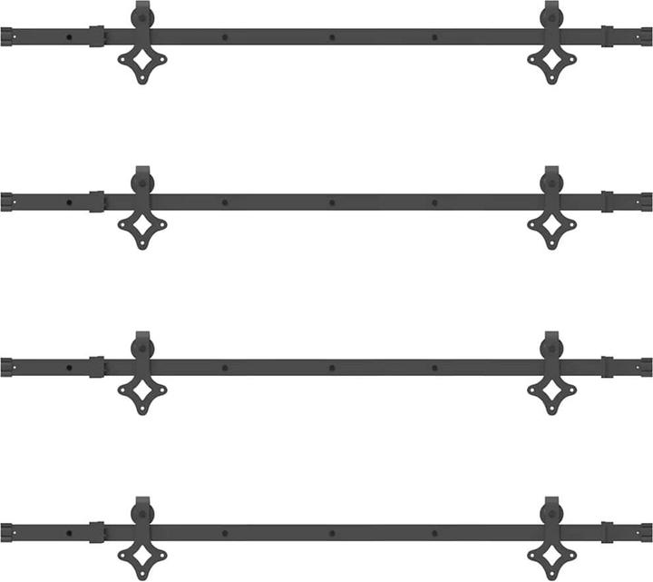 Actual product image VidaXL Sliding door fitting set 152.5 cm steel black Sliding door fitting set