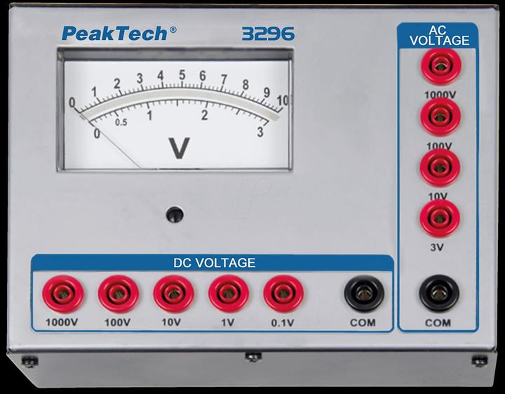 Actual product image Peaktech 3296 Voltmeter, analog, 1000 V (Voltmeters)