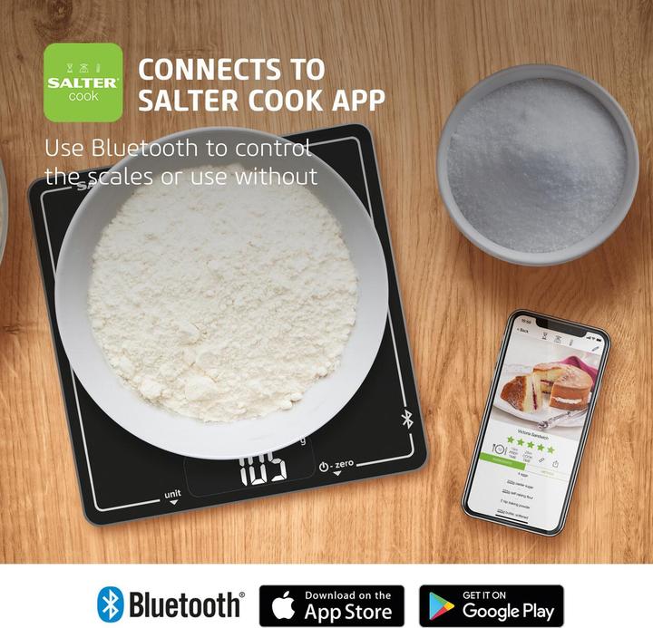 Image du produit Salter 1193 BKDRUP Échelle de cuisine électronique connectée - Noir