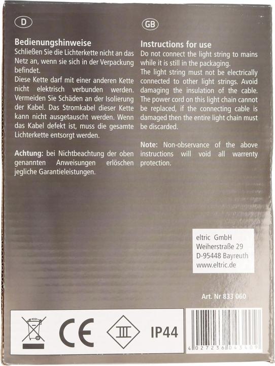 Produktbild EGB LEDEiszapfenLichterkette 40 Zapfen weisse LED (10.85 m)