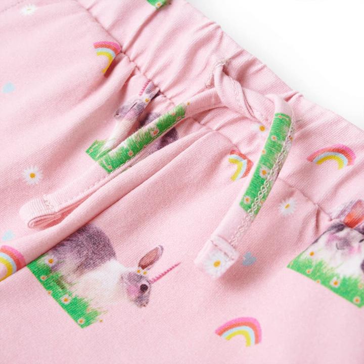 Actual product image VidaXL Children's shorts with drawstring Light pink 128,Material: 92 (128)