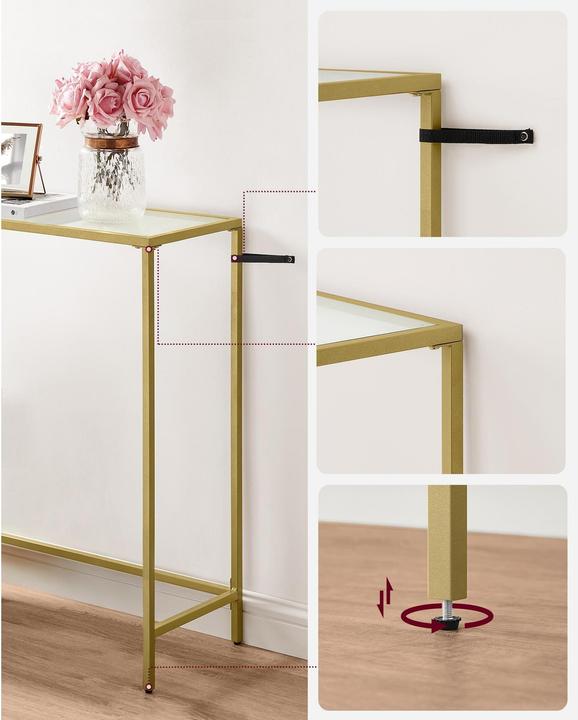 Actual product image Vasagle Konsolentisch 100.5 x 80 cm, Gold, Tiefe: 20