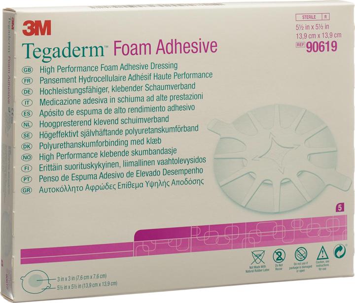 3M Tegaderm Foam Adhesive, oval 7.6 x 7.6cm (5 x)