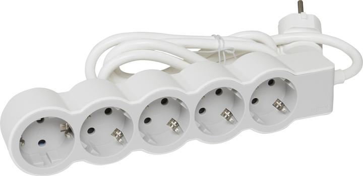 Actual product image Legrand Flat socket strip 5x socket, 1.5 metre cable white-grey 694555 (5 x, CEE 32/3, 1.50 m)