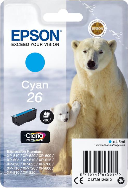 Actual product image Epson Claria Home Ink Cyan 26 (C)