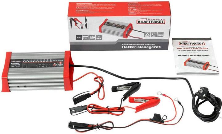 Immagine prodotto Dino Caricabatterie automatico Caricabatterie completamente automatico con funzione di campeggio (12V, 20 A)