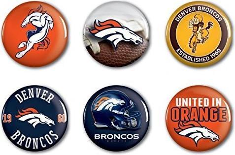 Produktbild NFL Denver Broncos Button 6er Pack