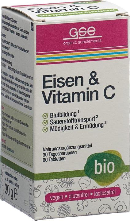 Produktbild GSE Eisen + Vitamin C Complex Bio Tabl (60 Stück, Tabletten, 123 g)