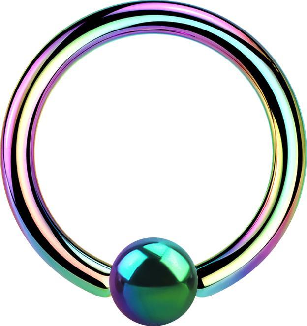 Produktbild Star Piercing Ball Closure Ring farbig (Titan G23, Messing)