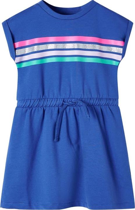 VidaXL Kinderkleid mit Kordelzug Kobaltblau 128,Material: 95 (128)