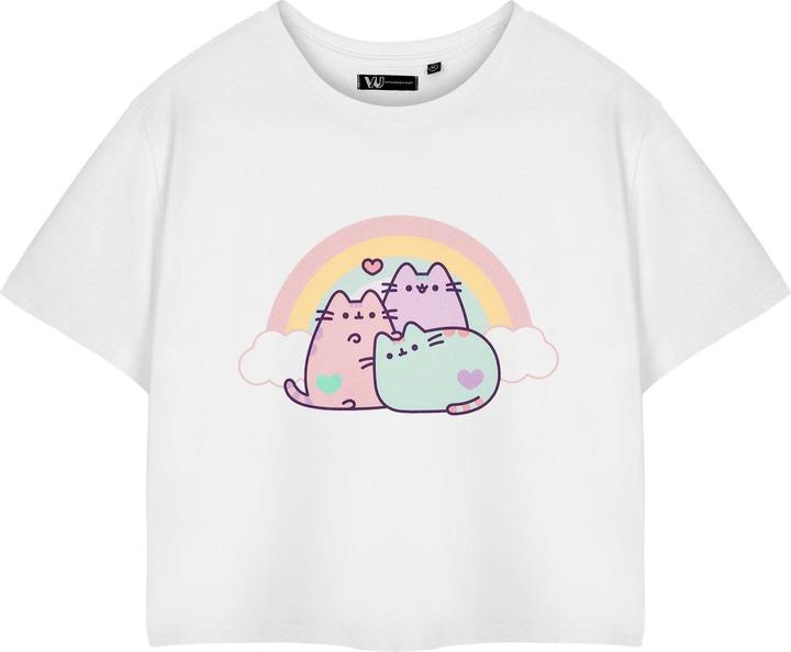 Actual product image Pusheen Womens/Ladies Rainbow Short-Sleeved Crop Top (S)