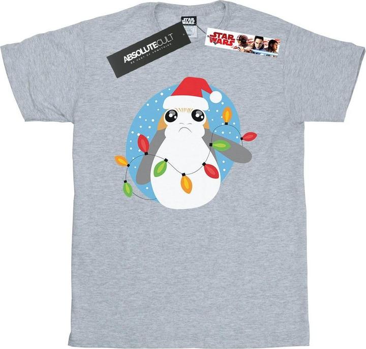 Star Wars The Last Jedi Porg Christmas Lights TShirt Jungen
