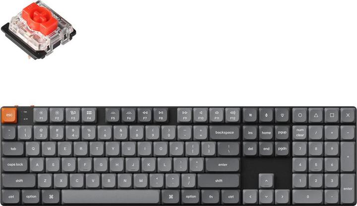 Actual product image Keychron K5 Max RGB Red Switch Wireless Low Profile Keyboard (Black) (K5M-H1).